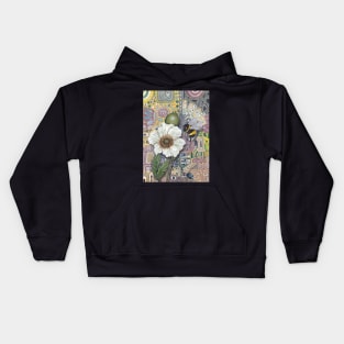 Bumblebee with White Poppy Kids Hoodie